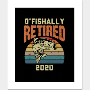 Ofishally Retired Fish Fishing Angler Retiret Posters and Art